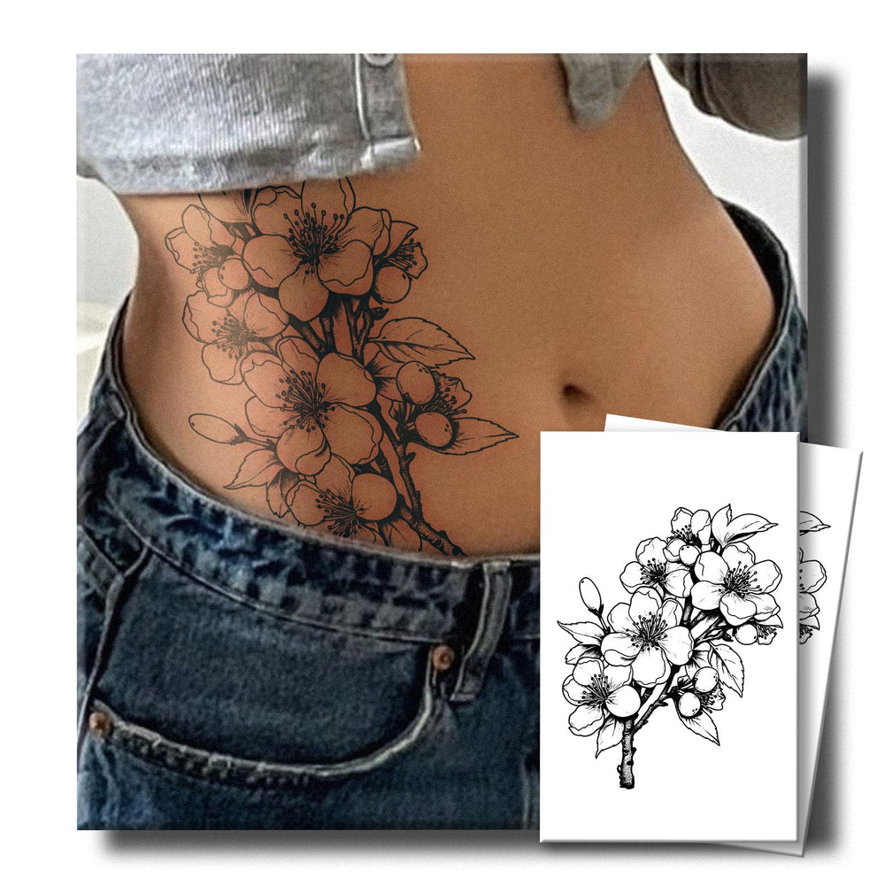 UBICA Tattoo Tech flowers with branches design on arm for long-lasting art.