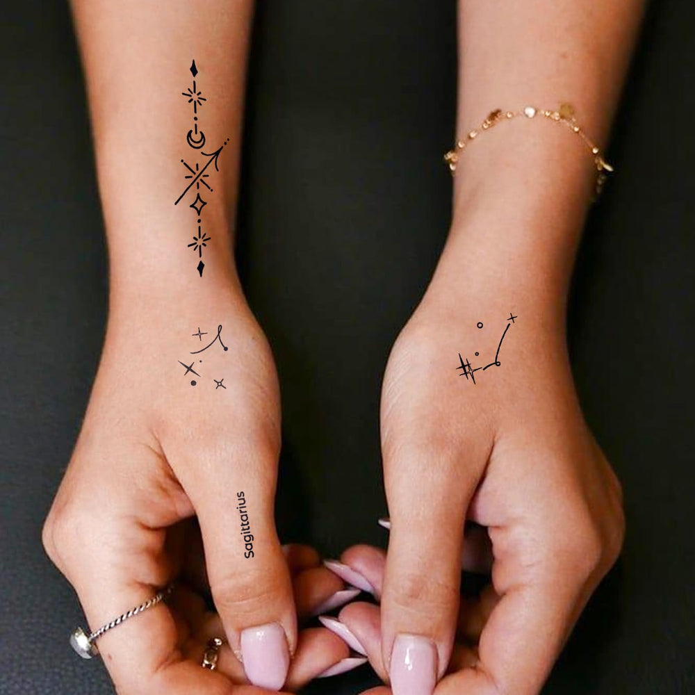 UBICA Tattoo Tech Zodiac symbol line art showcasing minimalist celestial glyphs