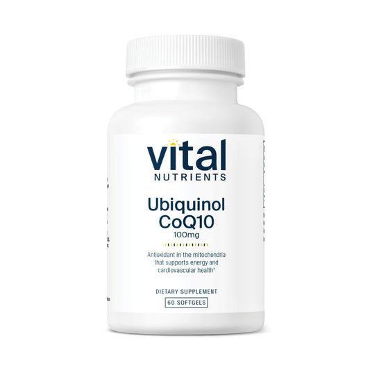 Vital Nutrients Ubiquinol CoQ10 100mg softgel bottle