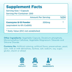 CoQ10 ubiquinone 200mg stable form label