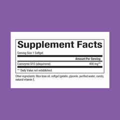 Ubiquinone CoQ10 with rice bran oil ingredient infographic