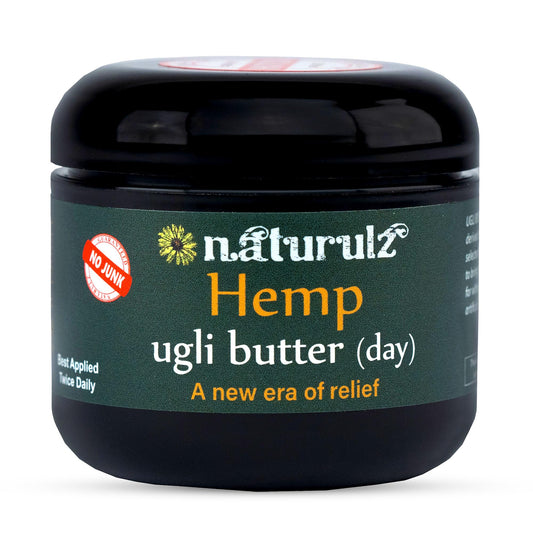 Ugli Butter Daytime Hemp 4oz jar with product label