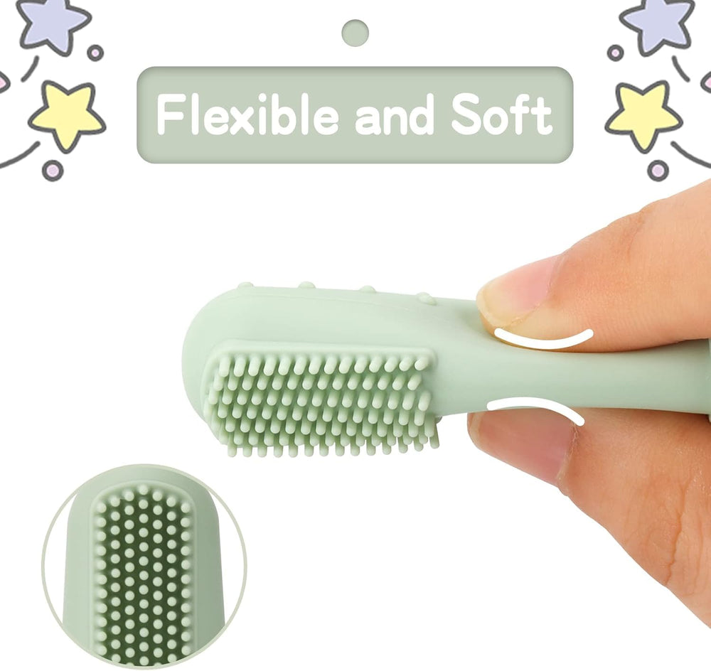 30 baby toothbrushes arranged together