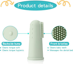 Two soft finger toothbrushes included in the kit