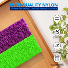 UJFQBH African Net Sponge back-scrubber design enabling reach to shoulders and back.