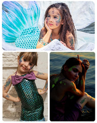 Ulmisfee mermaid-scale tattoos sheet 5 kid-friendly costume embellishments