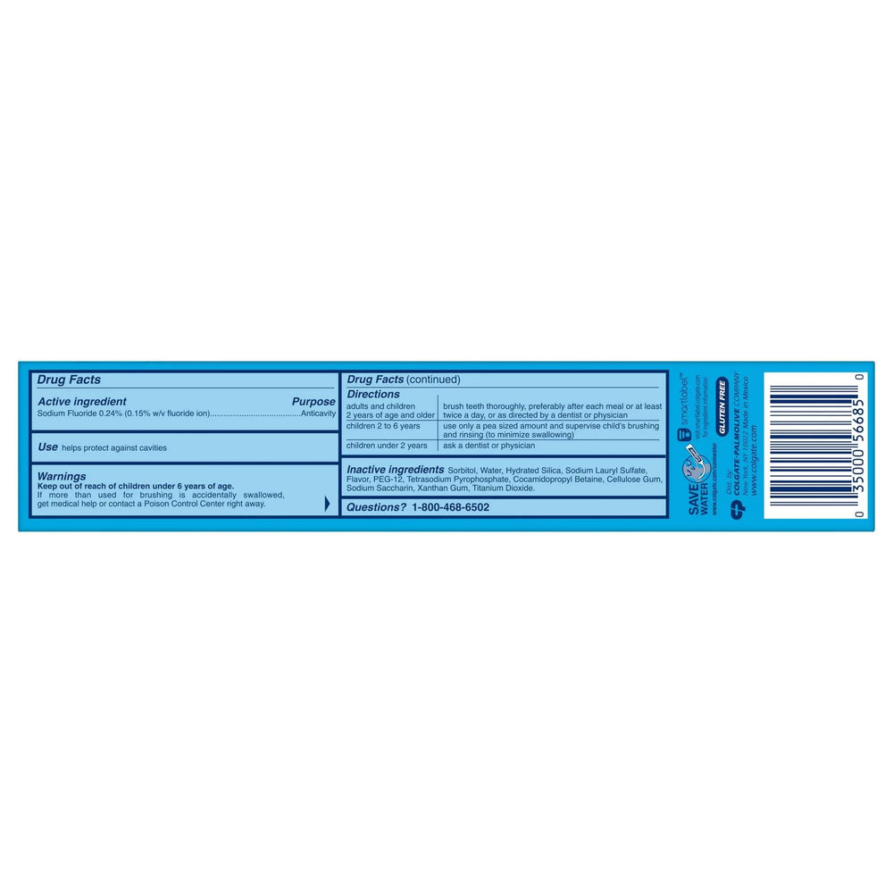 Close-up of Ultra Brite Clean Mint toothpaste tube