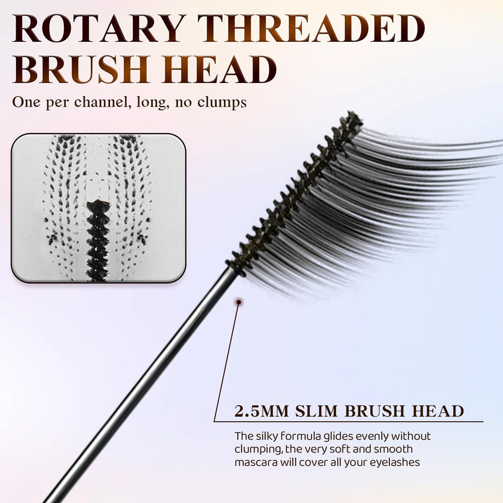 Mascara tube and cap showing quick-dry, waterproof design for daily wear.