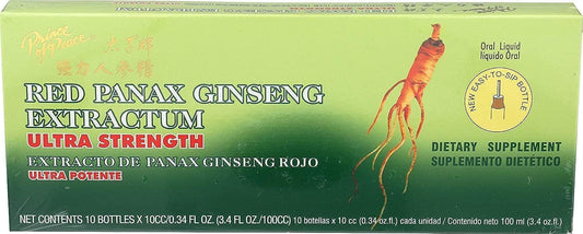 Ultra Strength Red Panax Ginseng Extract Prince of Peace bottles – 30 per pack, 10cc each