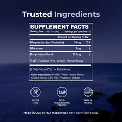 Ingredient blend includes melatonin, valerian root, 5-HTP and passion flower