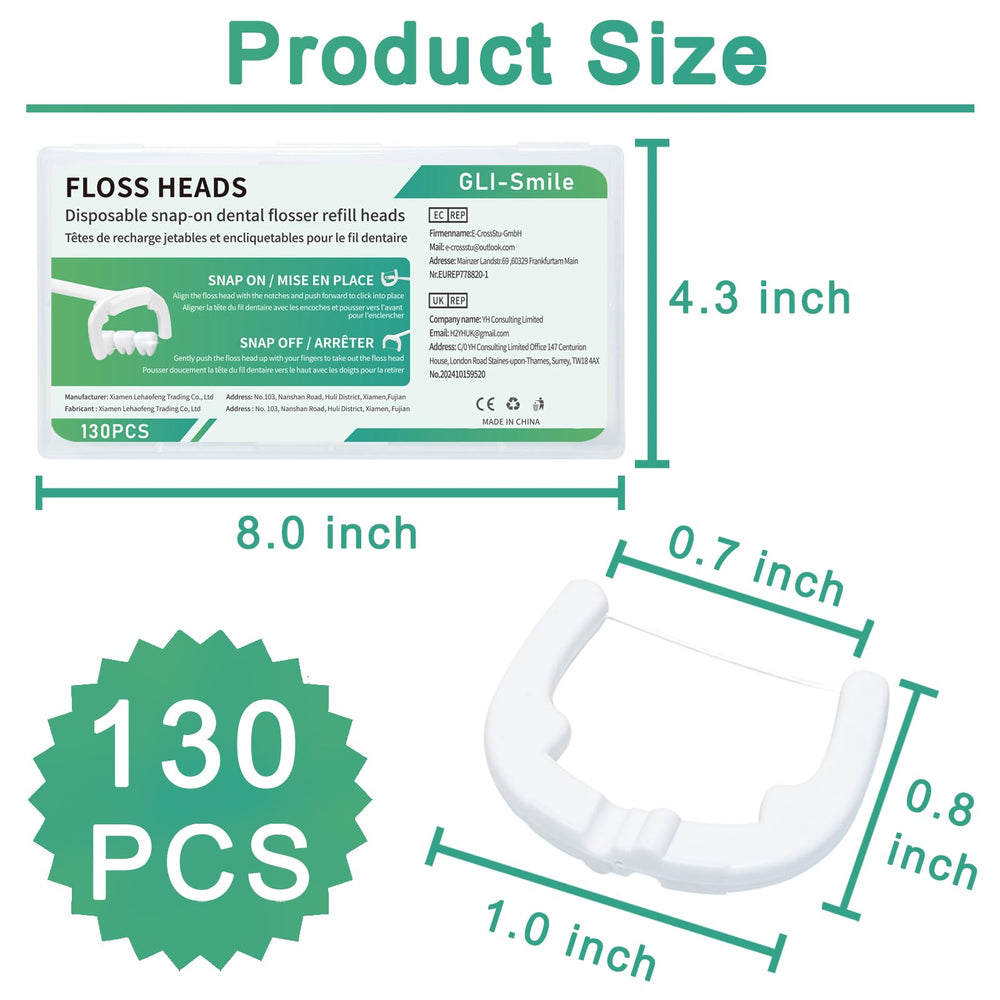 Snap-on refill heads compatible with Listerine Ultraclean Access Flosser
