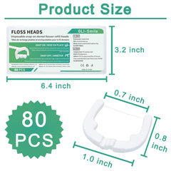 Flosser refill head removing plaque from hard-to-reach areas