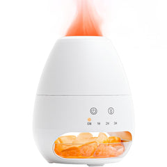 Ultrasonic essential oil diffuser with Himalayan salt rock and amber flame