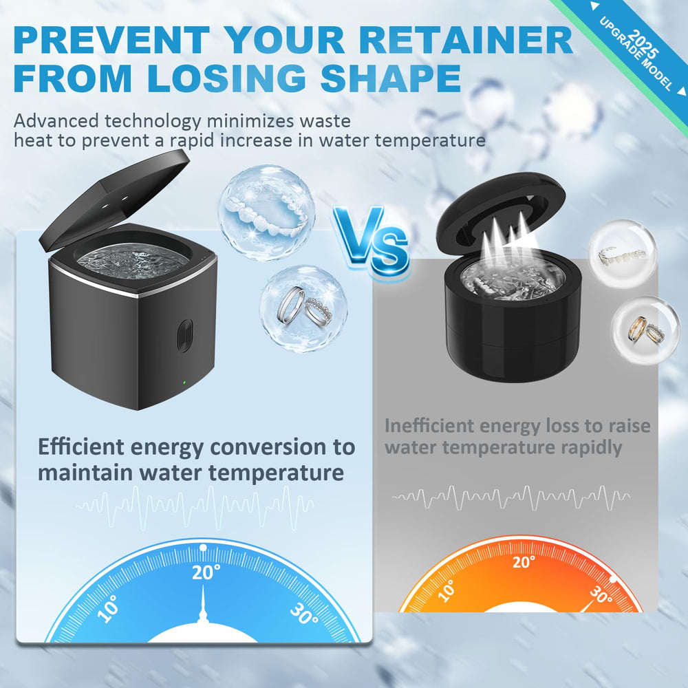 UV sterilization feature on retainer cleaner