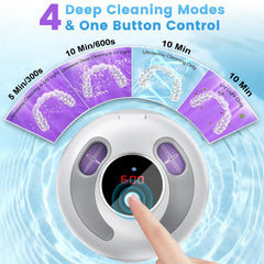 Top view showing four cleaning modes on the device
