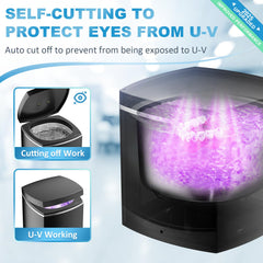 UV leak protection and auto shutoff indicators