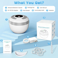 Shelf and tweezer included for jewelry cleaning