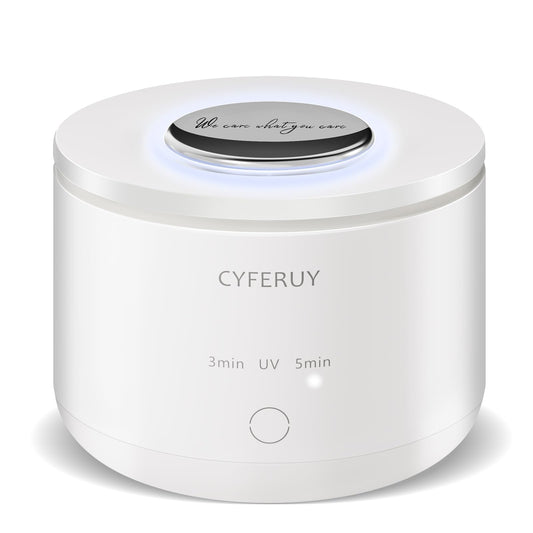 Ultrasonic retainer cleaner device on countertop