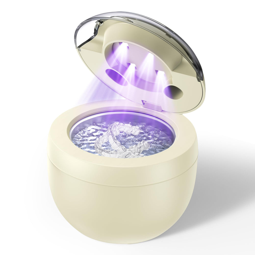 Ultrasonic retainer cleaner with 200ml capacity and 45kHz cleaning