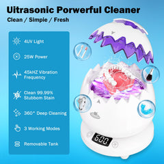 Interior view showing 4 UV lights for deep cleaning
