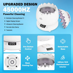 Dentures, aligners and retainers soaking in cleaning solution