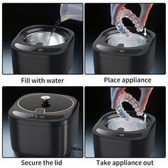 Compact palm-sized design for travel and bathroom counters