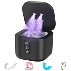 Front view of black Ultrasonic Retainer Cleaner Machine