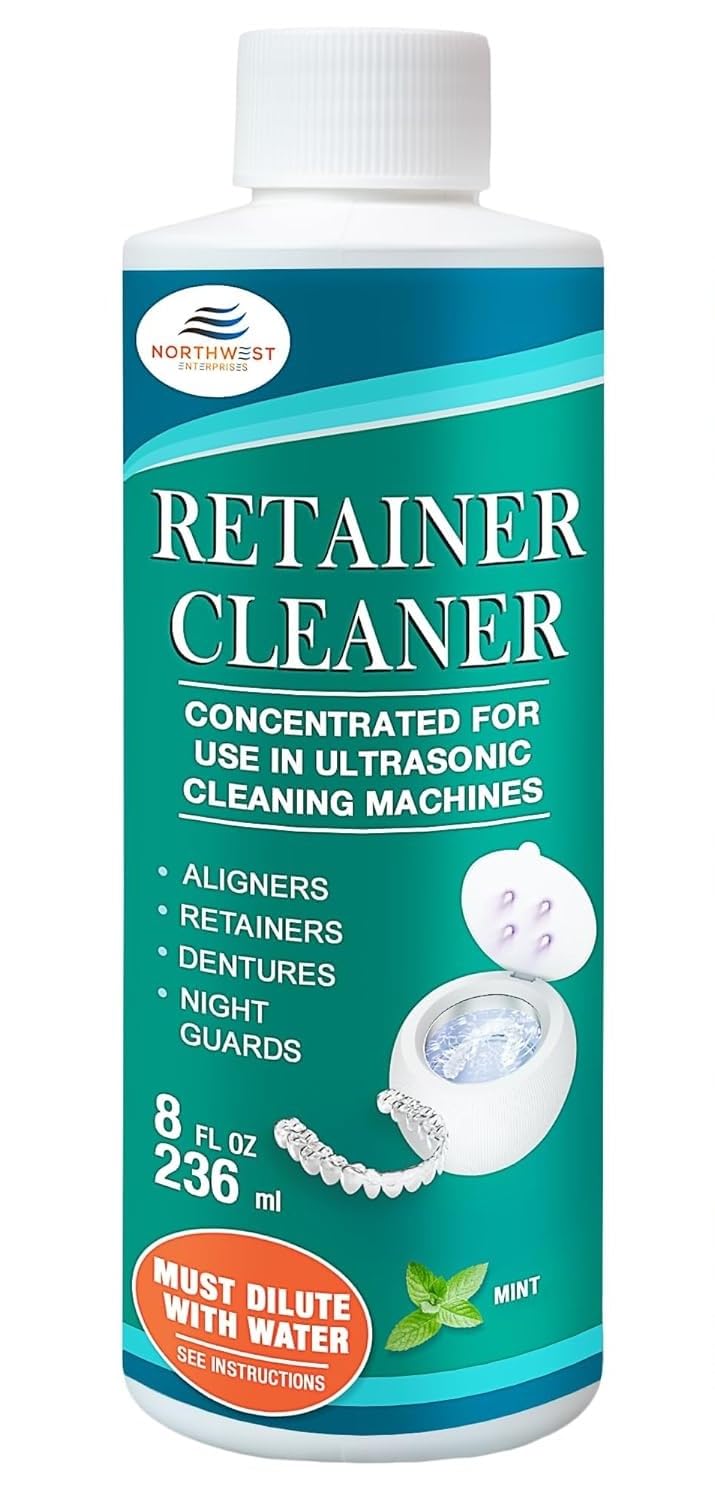8 oz mint Ultrasonic Retainer Cleaner bottle
