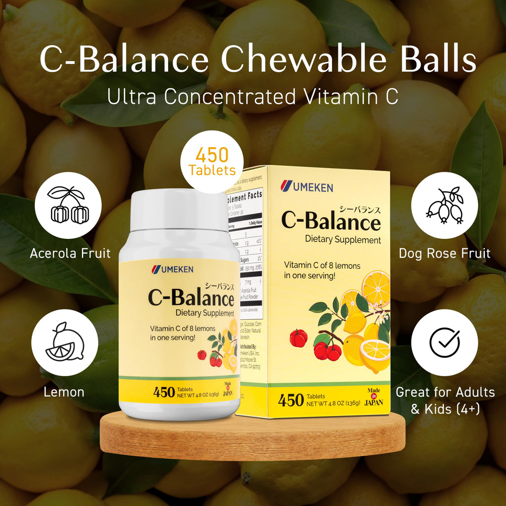 Close-up of citrus-flavored vitamin C chewables