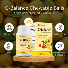 Close-up of tangy citrus-flavored vitamin C chewables