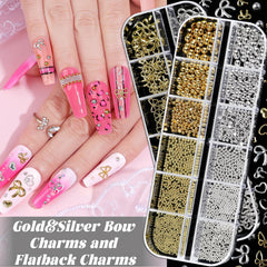 Umillars bow and butterfly charms add colorful nail accents