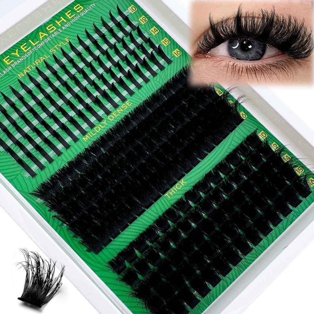UMIRYAO DIY lash extensions 60D thick clusters for dramatic volume and lightweight wear.