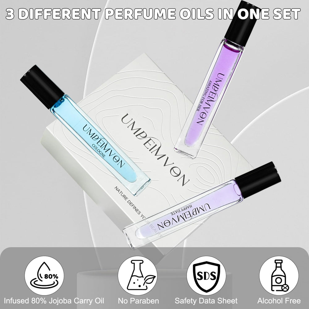 Umpeimvon perfume oil packaging highlights portable, spill-safe design.