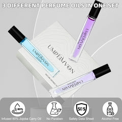 Umpeimvon perfume oil packaging highlights portable, spill-safe design.