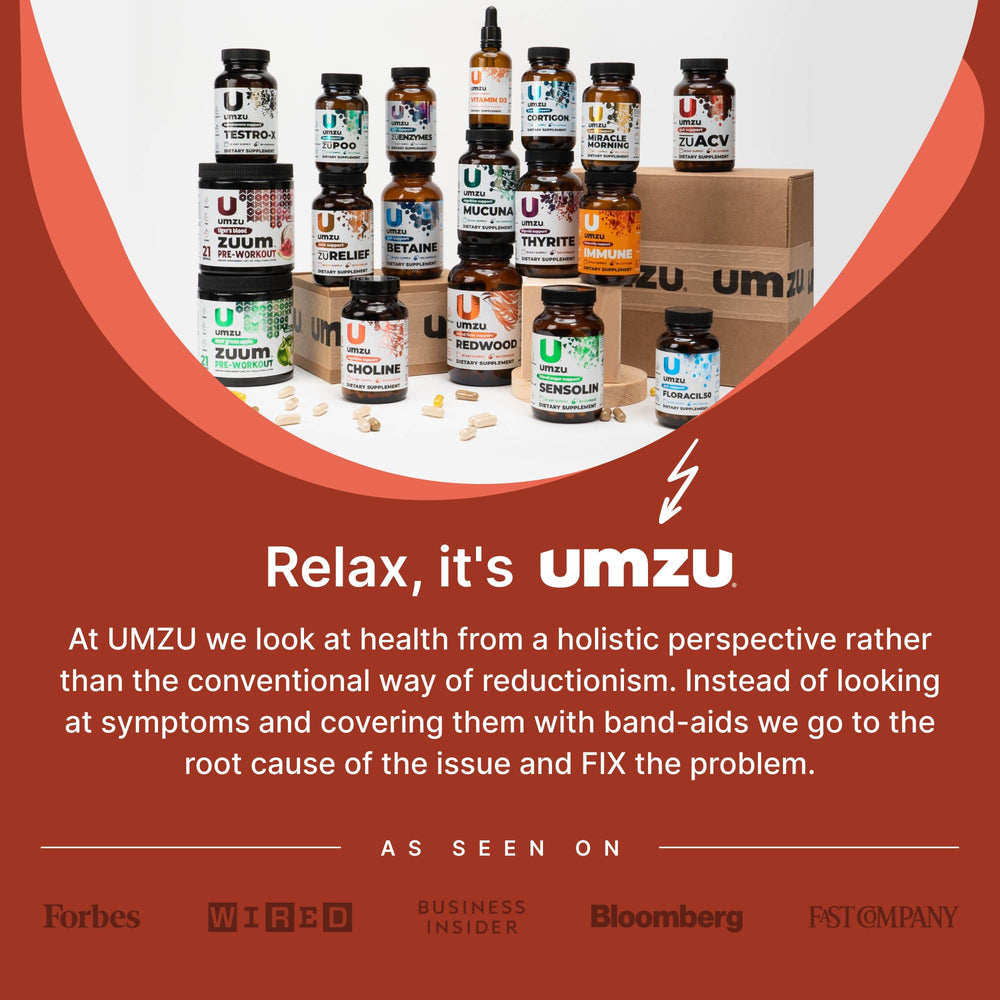 Graphic of natural ingredients representing UMZU Choline formula