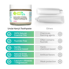 Vegan, fluoride-free toothpaste packaging label
