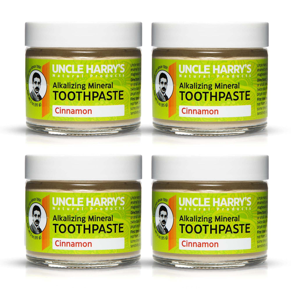 Close-up of Uncle Harry's Cinnamon Remineralizing Toothpaste jar