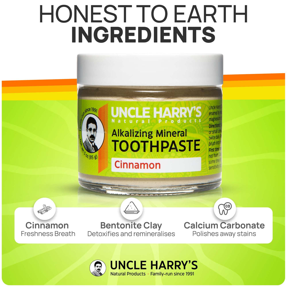Toothpaste jar label showing vegan and fluoride-free formula