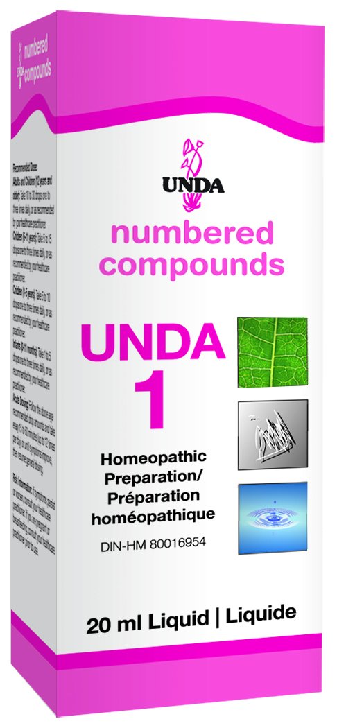 UNDA 1 Numbered Compounds bottle label close-up