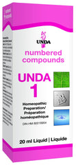 UNDA 1 Numbered Compounds bottle label close-up