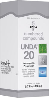 UNDA 20 Numbered Compounds bottle label close-up