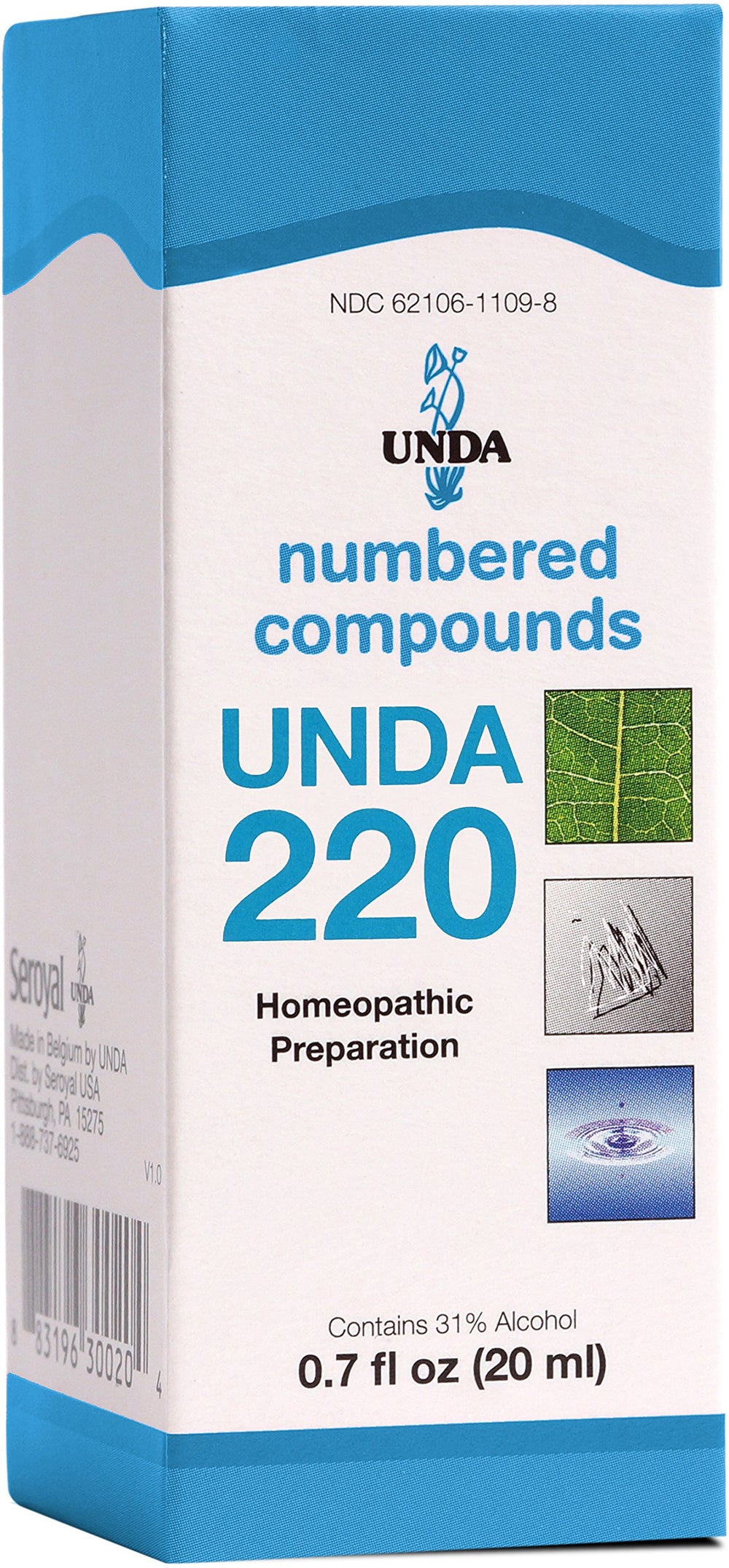 UNDA 220 Numbered Compounds bottle label