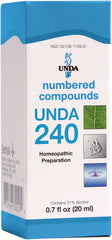 UNDA 240 Numbered Compounds bottle label with 0.7 fl oz