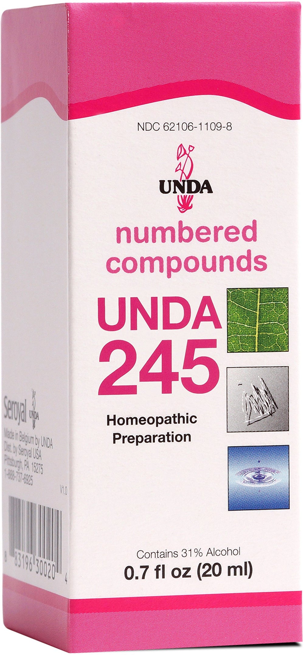 UNDA 245 Numbered Compounds bottle with dropper