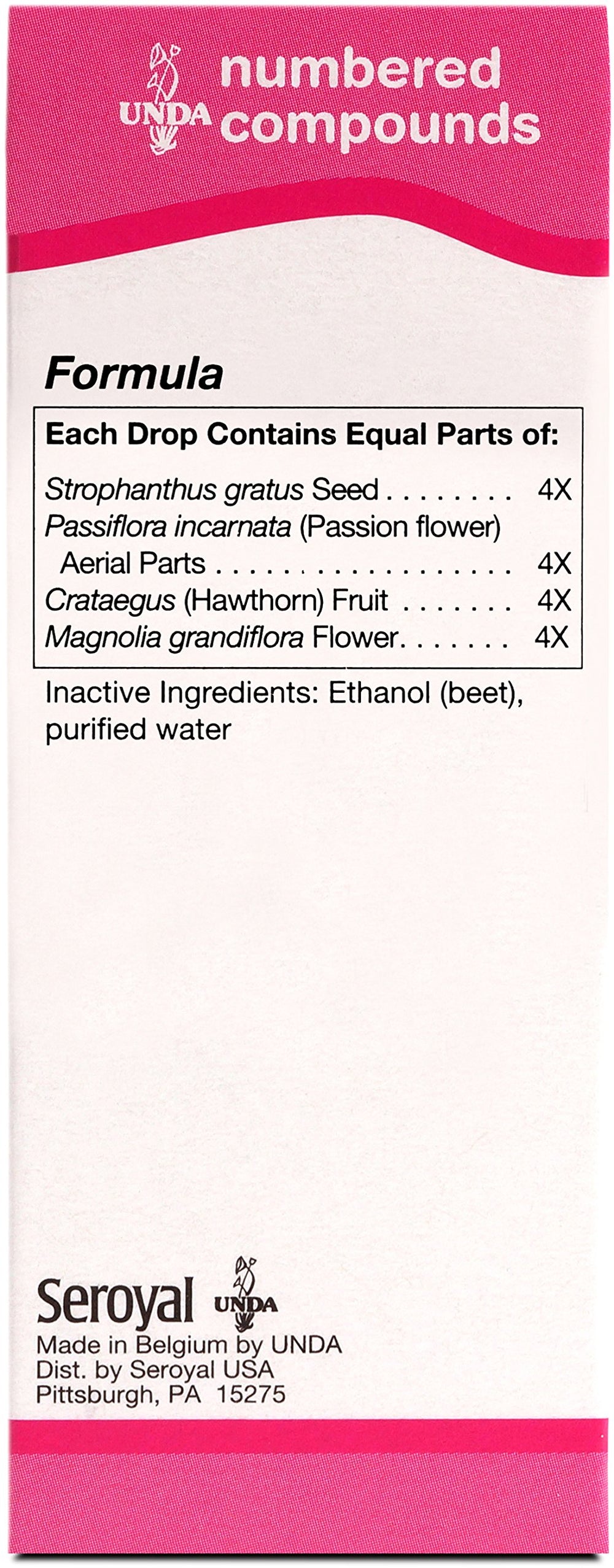Close-up of UNDA 248 Numbered Compounds label