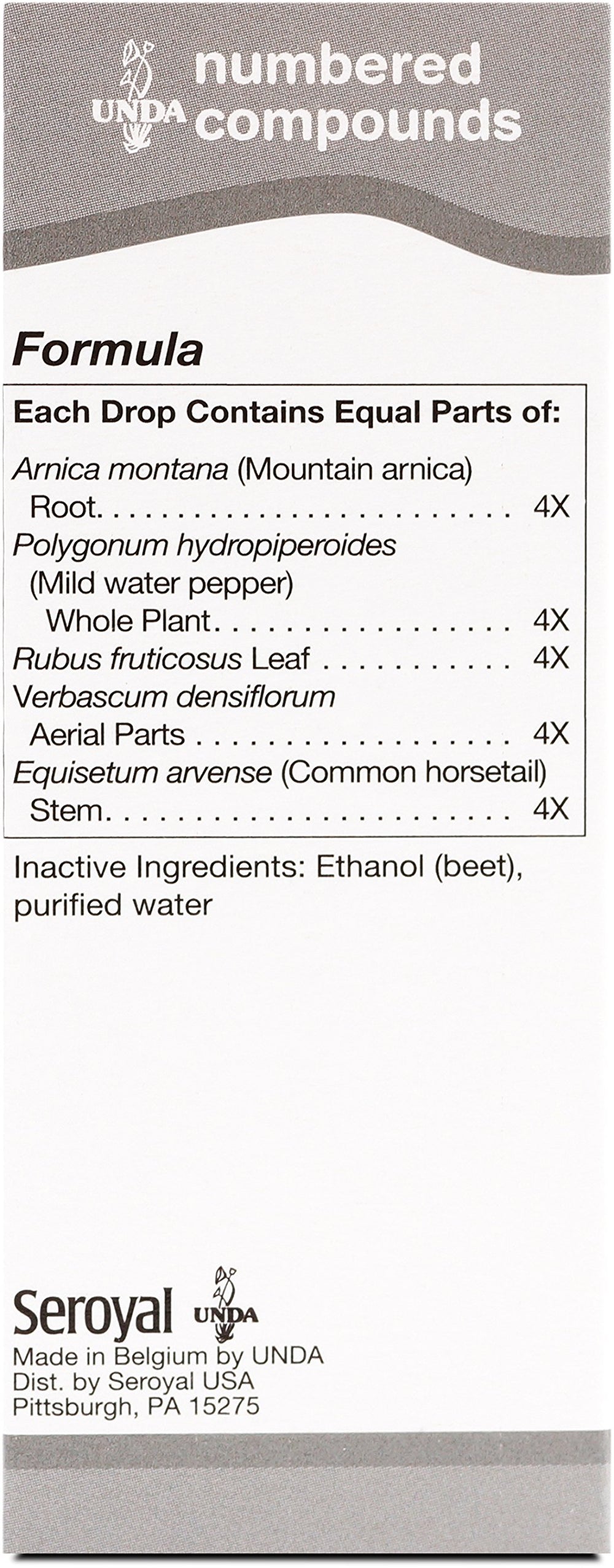 UNDA 273 Numbered Compounds box and bottle