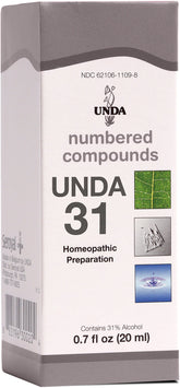 UNDA 31 Numbered Compounds bottle with 0.7 fl oz label