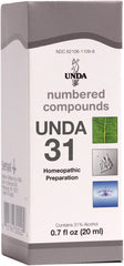 UNDA 31 Numbered Compounds bottle with 0.7 fl oz label