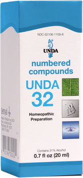 UNDA 32 Numbered Compounds bottle and 0.7 fl oz label