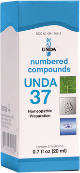 UNDA 37 Numbered Compounds bottle and label on white background